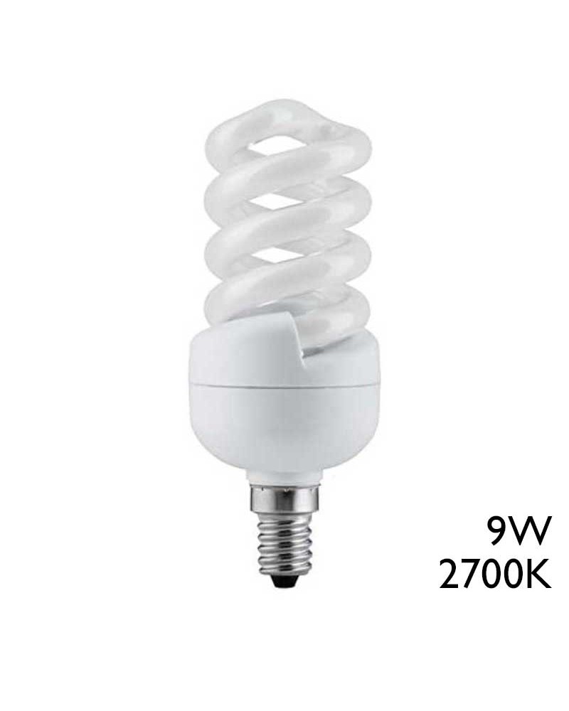 MINI CFL spiral fluorescent bulb 9W E14 warm light