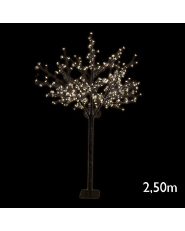 Árbol de Invierno LED de 2,50 metros con 600 leds de luz cálida o luz blanca IP44 baja tensión 24V