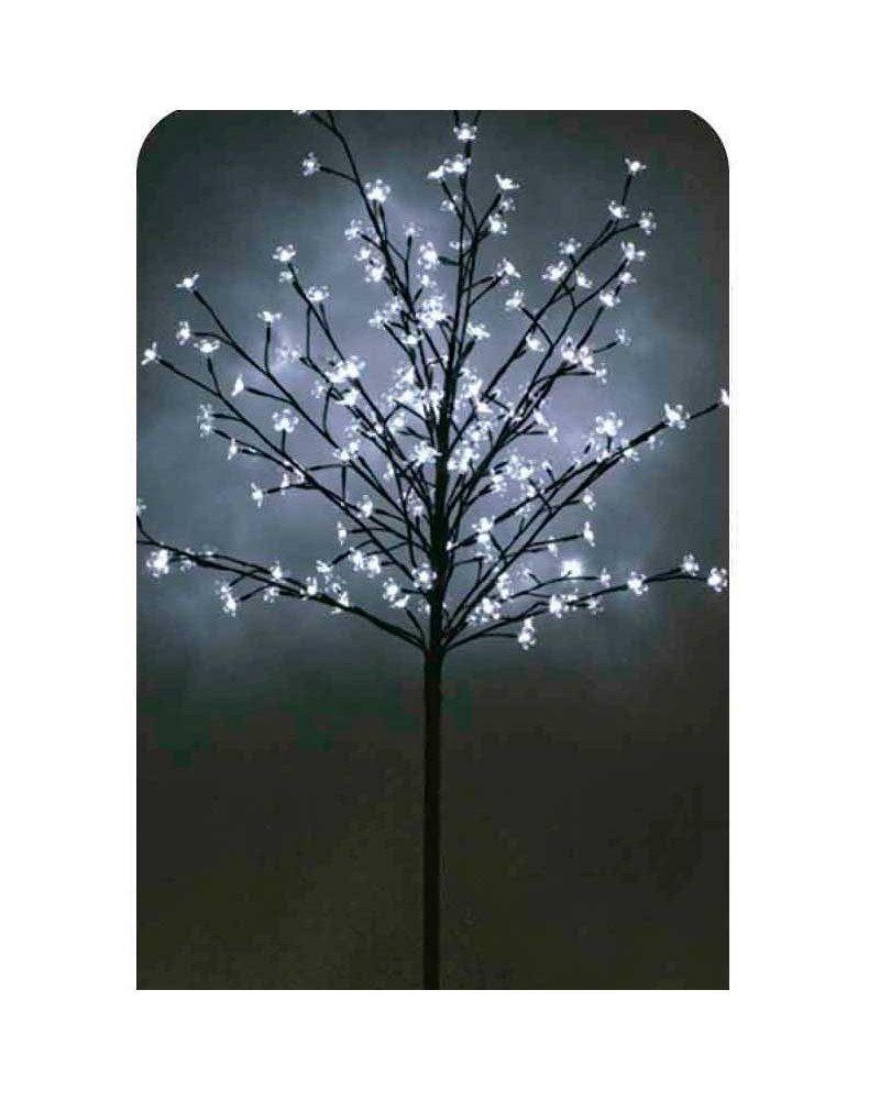 Artificial tree with black trunk, height 1.50 meters, with 200 warm lights, IP44