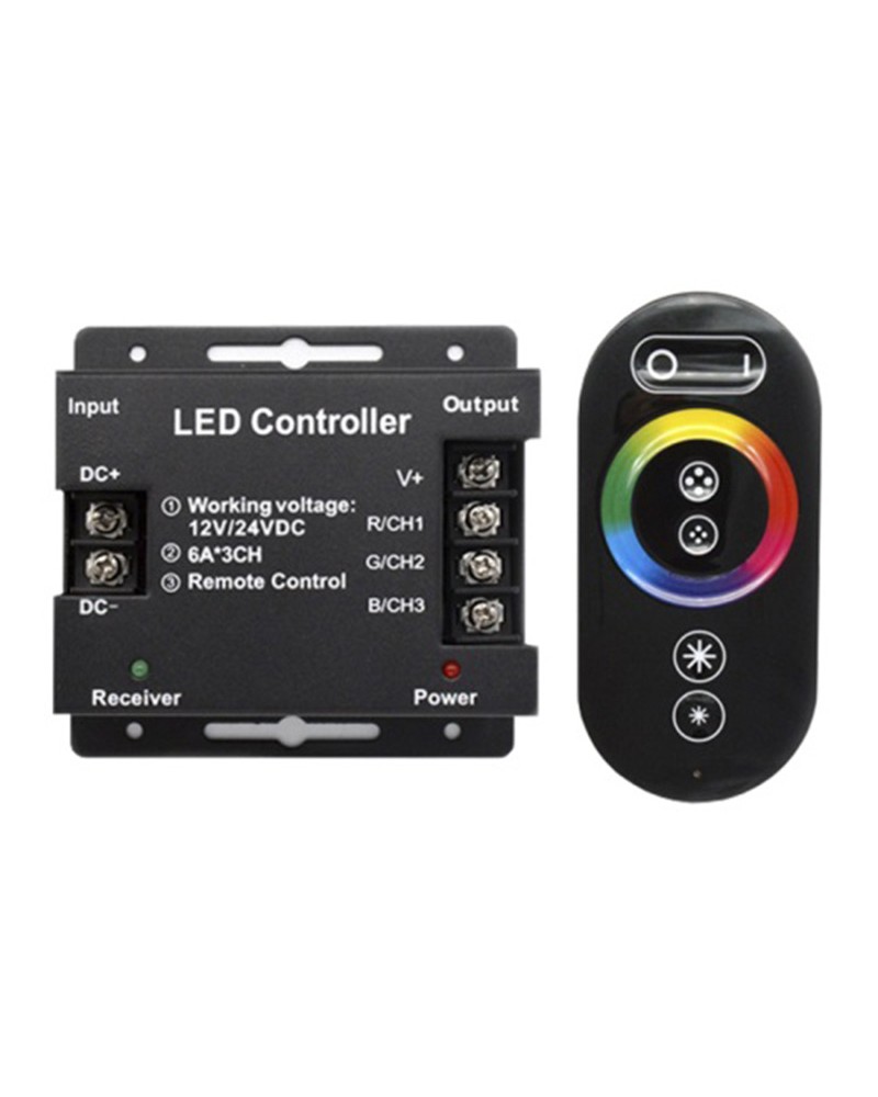 Controlador RGB táctil con mando RF