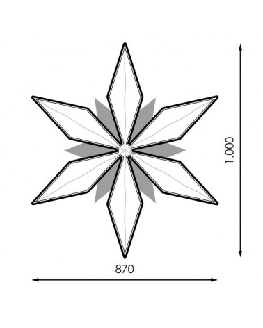 Christmas star-shaped figure 87x100cms suitable for outdoors 11W