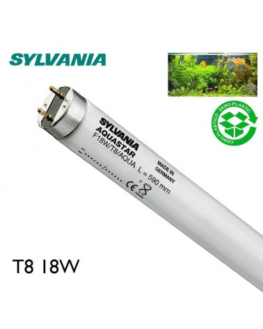 Tubo fluorescente para acuario 60cm F18W/T8 Aquastar SYLVANIA 14W 10000K