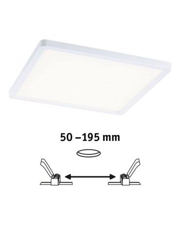 LED recessed downlight 23cms square white 16W 4000K for 50-195mm hole dimmable