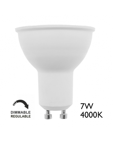 Dicroica LED GU10 Regulable 7W 100º