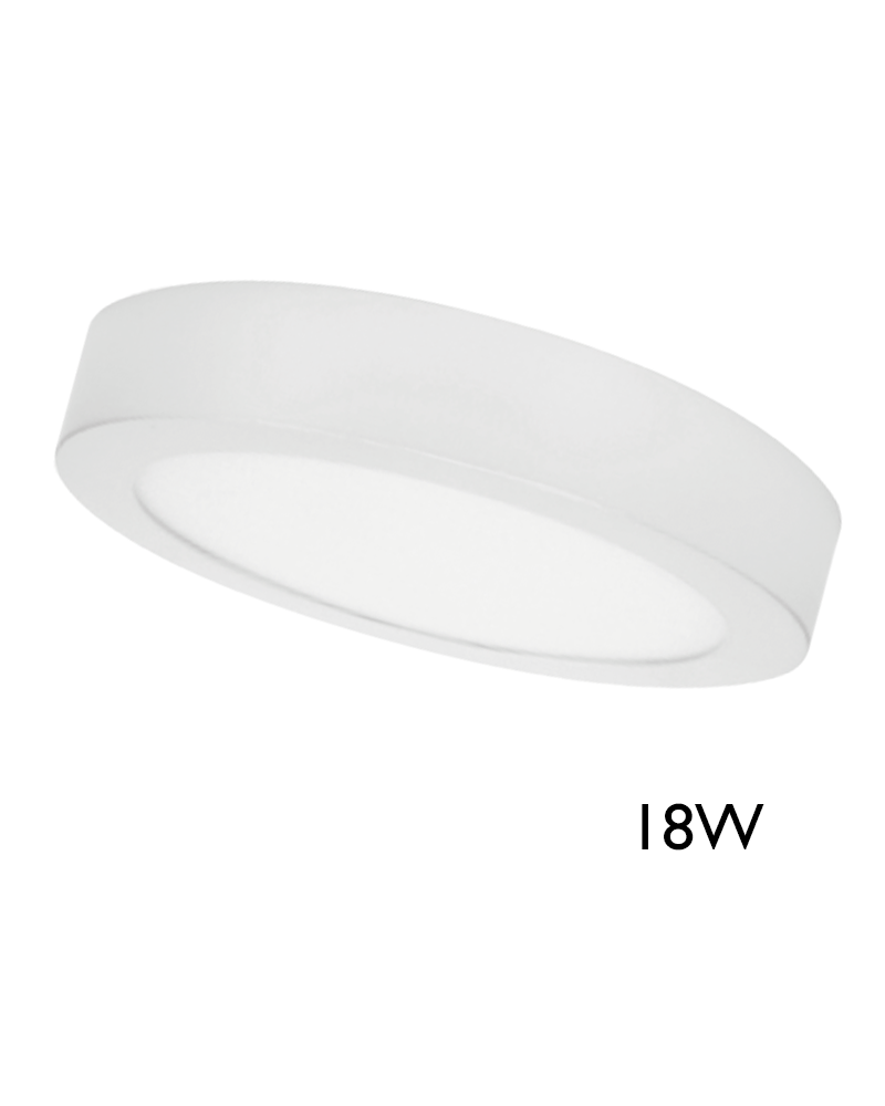 Downlight 22,5cm LED de superficie  acabado blanco LED 18W