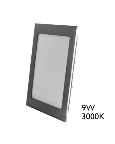 LED Mini square downlight grey frame recessed 9W 12x12cm