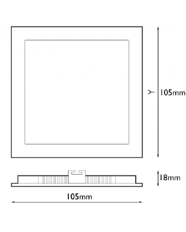 LED Mini square downlight grey frame recessed 9W 12x12cm