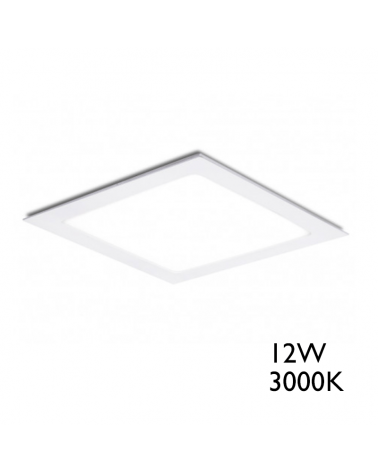 LED Mini downlight 17x17cm square white frame recessed 12W