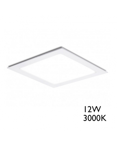 Mini downlight cuadrado marco blanco LED empotrable 12W de 17x17cm