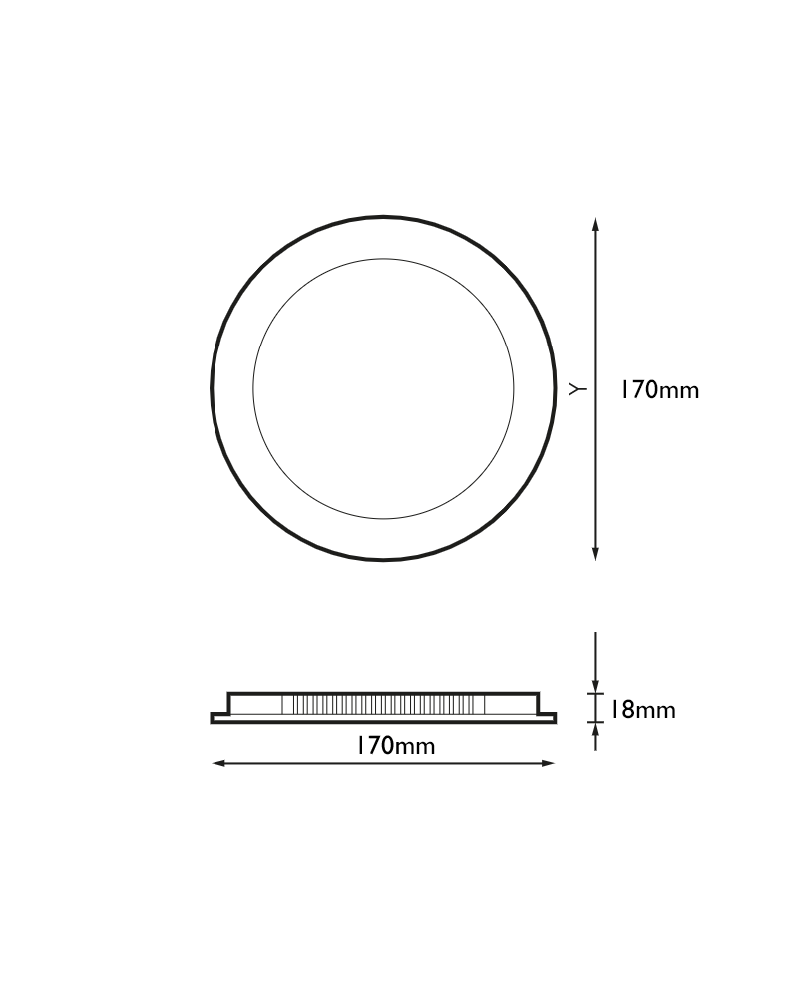 Downlight 17cm 12W LED recessed gray frame