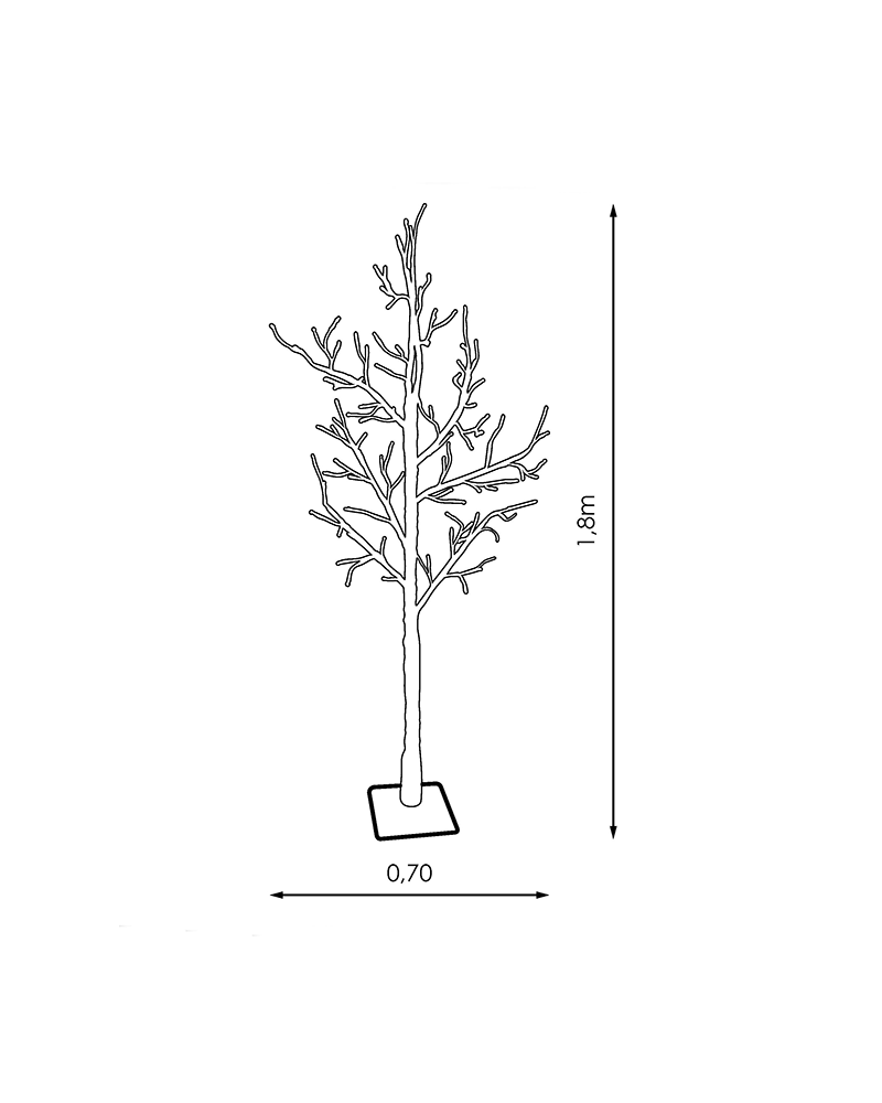 1.8m LED winter tree suitable for outdoor warm light