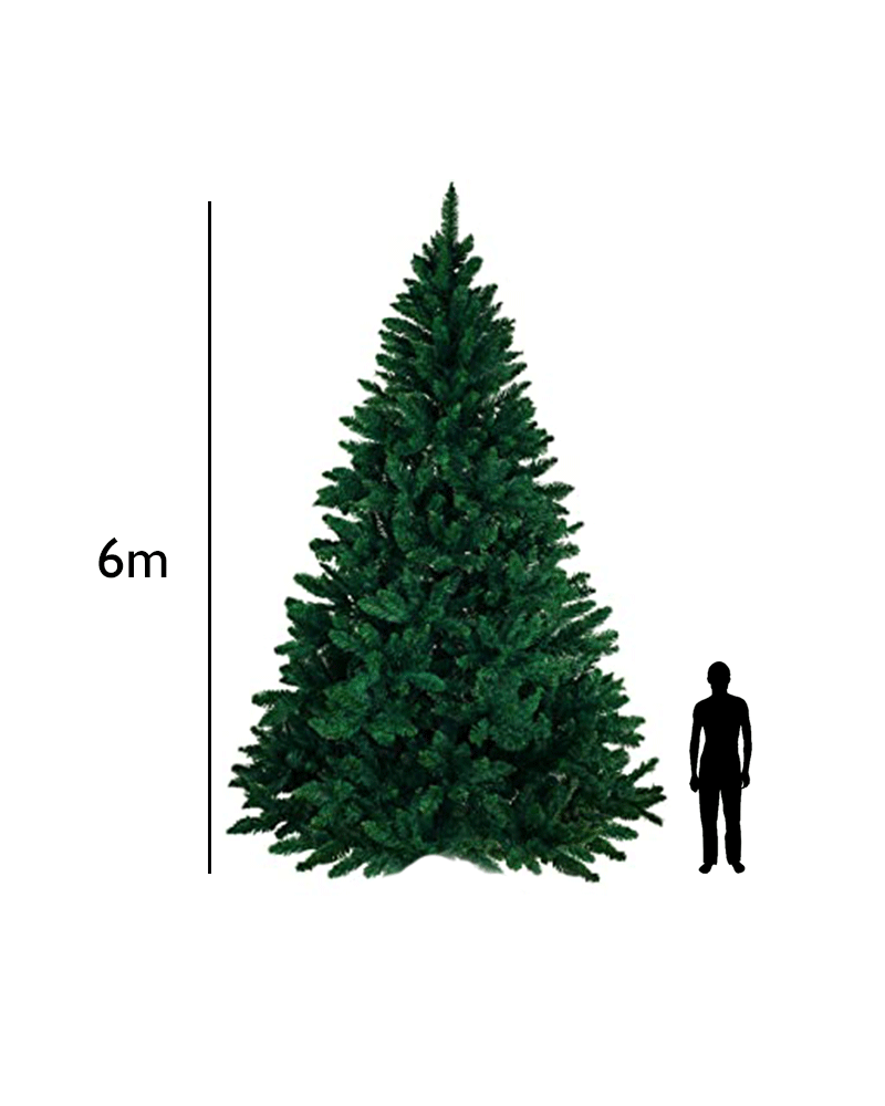 Árbol pino de Navidad gigante verde de 6 metros de alto y 3 metros de diámetro apto para uso exterior e interior