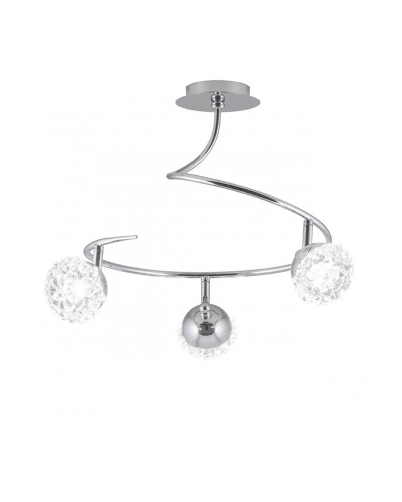 50cm Ceiling Fixture with 3 Transparent Acrylic Rock-shaped LED Lights, 118W 1710LM 4000K