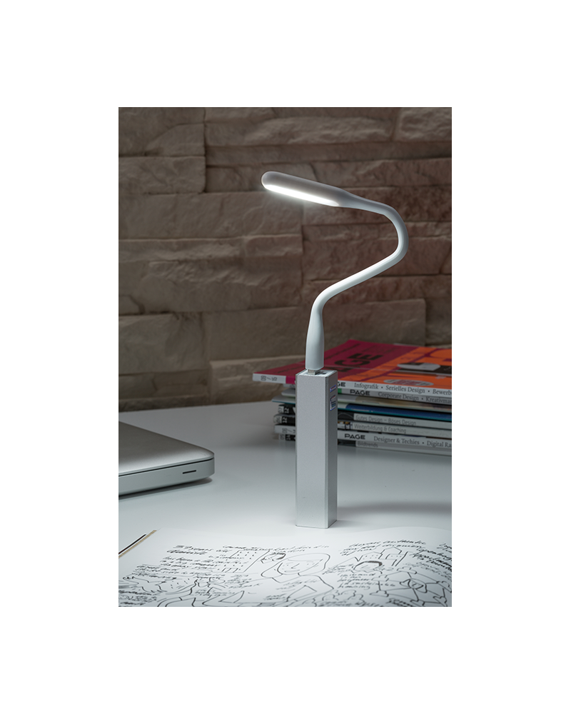 Light for reading usb led 0.5w flexible neck silicone white color