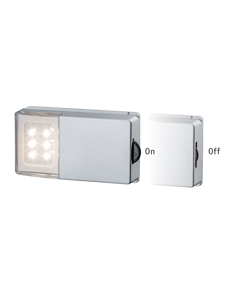 Linterna LED 0,45W 25Lm y autoadhesivo con detector de movimiento con pilas