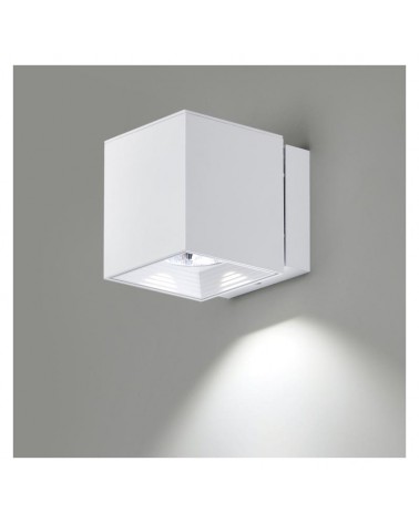 Aplique luz inferior/superior 8cm cubo aluminio LED 9,3W 2700K 665Lm regulable