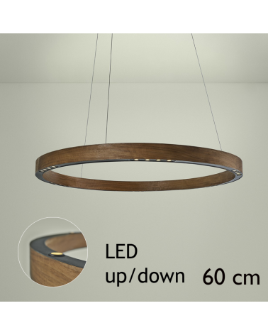 Design ceiling lamp R2 S60 FLAT CANOPY UP / DOWN LED 3x18W and 3x4,5W 3000K in aluminum with ceiling rose