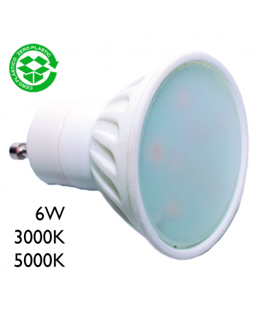 Spot Dicroica de cerámica LED 6W GU10 120º 550Lm