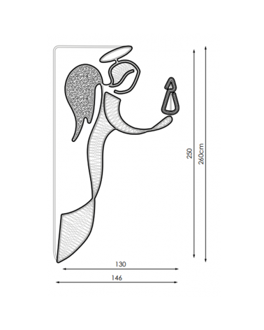 Figura Navideña ángel con vela 1,29x2,39 metros apto para exteriores