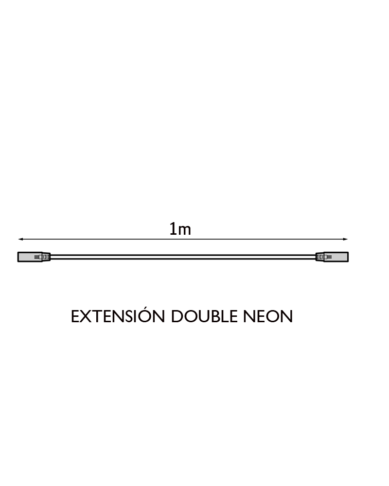 Extensión 100cms para tubo doble Neon blanco